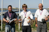 Siegerpodest der Europameisterschaft der OK Jollen