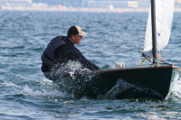 OK-Jollen an einer Wendemarke